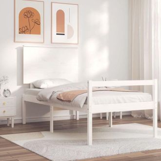 vidaXL Senior Bed without Mattress White Single Solid Wood vidaXL