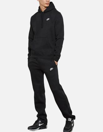Nike Mens NIKE BV2654 Mens Tracksuits Club Fleece Hoodie Jogger Loose Fit Sportswear Black - Size: 38