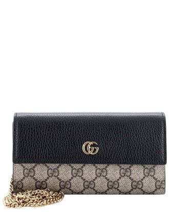 Gucci Gg Marmont Continental Chain Wallet Gg Coated And (Authentic Pre-Loved)