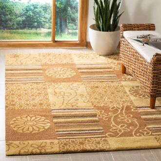 Safavieh Soho Hand Made Area Rug, Beige / Multi Transitional Style Non-Shedding