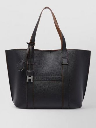 Hogan script small leather shoulder tote bag