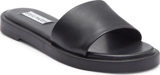 Steve Madden Riplee Slide Sandal in Black Leather at Nordstrom Rack, Size 8.5