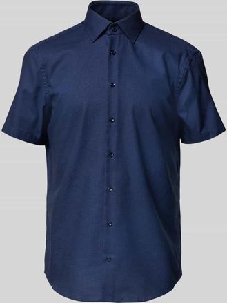 Christian Berg Regular Fit Business-Hemd mit Knopfleiste in Marine, Größe 39/40