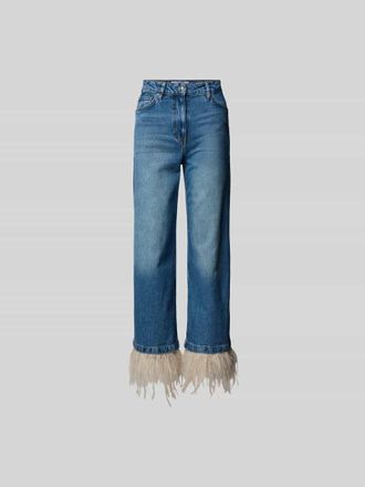 Iro Straight Fit Jeans mit Federn in Jeansblau, Gr&ouml;&szlig;e 34