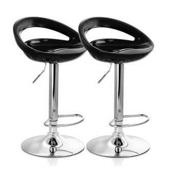 Elama 2 Piece Retro Adjustable Bar Stool in Black at Nordstrom