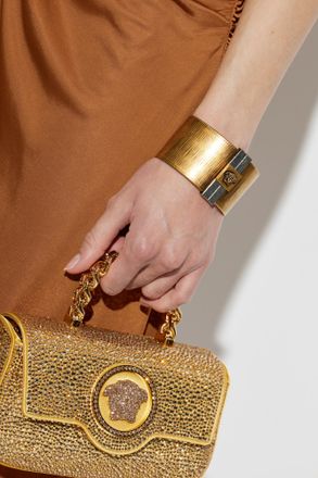 Versace Brass Bracelet, Womens, Gold