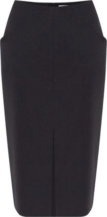 Balmain Wool Pleated Skirt - Dames - Kokerrokken - Zwart - XS - Wol - Rokken