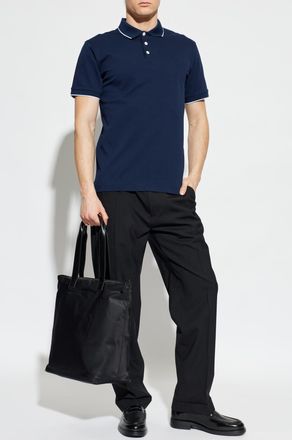 Giorgio Armani Cotton Polo, Mens, Navy Blue