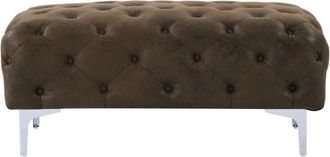 VENTE-UNIQUE.COM Puf microfibra marr&oacute;n