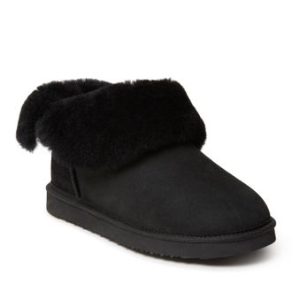 Dearfoams Fireside By Dearfoams Womens Perth Genuine Shearling Foldover Boot