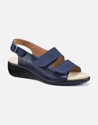 Hotter Womens Easy II Womens Extra Wide Wedge Sandals - Navy - Size: 4.5