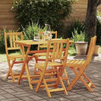 vidaXL Silla De Jard&iacute;n 4 Pcs Marr&oacute;n 36 X 46 X 86cm Vidaxl