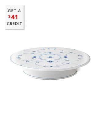 ROYAL COPENHAGEN Fluted Plain Footed Cake Platewith $41 Credit