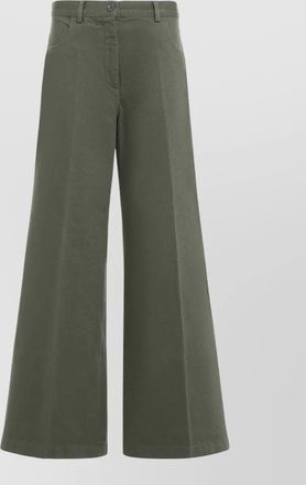 Aspesi cotton high waist wide leg trousers
