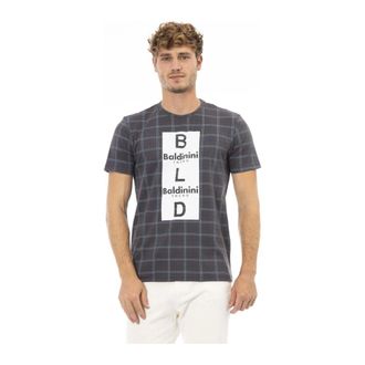 Baldinini Tops, Heren, Grijs, M, Korte Mouw Ronde Hals T-shirt