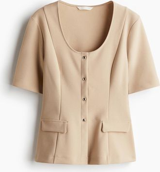 H&M Cardigan mit Kurzarm - Beige