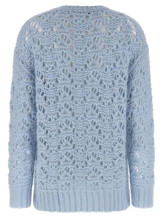 Fabiana Filippi Openwork Wool Blend Sweater - Blue