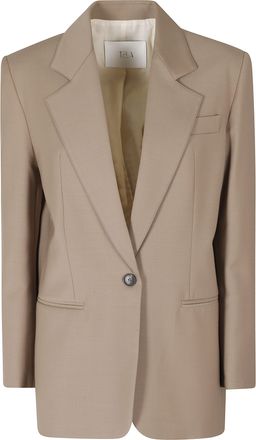 Tela Taupe Poly-Wool Structured Diver Jacket