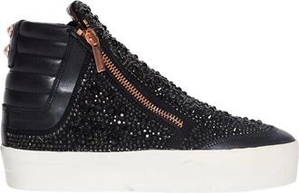 Alexander Smith Hoge Swarovski Kristalversierde Schoen - Dames - Sneakers - Zwart - 35 EU - Schoenen
