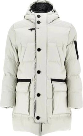 Fay Lichtgrijze donsjas met capuchon - Heren - Winterjassen - Grijs - XL - Wol - Jassen