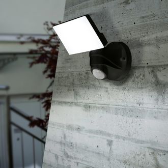 Eglo Eglo L&aacute;mpara Led De Pared Para Jard&iacute;n Con Sensor Pagino Negro 13w