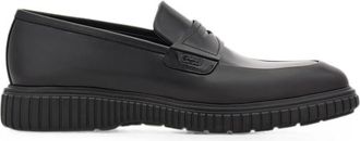 Ferragamo Black Gancini Loafers