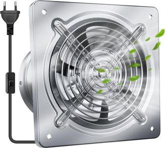 OEM Extractor Silencioso De 190 Mm, Resistente, Con V&aacute;lvula Antirretorno. Mejora La Calidad Del Aire. Ideal Para Ba&ntilde;os Y Cocinas