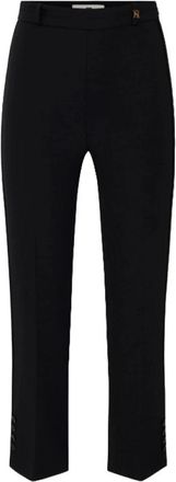 Elisabetta Franchi Double-layer Stretch Cr&ecirc;pe Broek - Dames - Vrijetijds broeken - Zwart - L - Polyester - Broeken