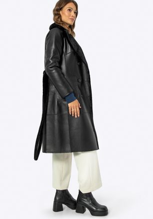 Wittchen Damesjas met stropdas, dubbelzijdig, zwart, polyester