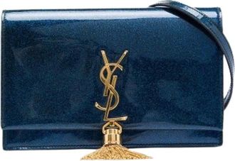 Saint Laurent Pre-owned Kate Wallet on Chain - Dames - Vintage Clutch - Blauw - ONE Size - Leer - Vintage