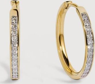 Monica Vinader Gold Essential Diamond Small Hoop Earrings Lab Grown Diamond