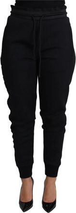 Dolce & Gabbana Zwarte Logo Jogger Trainingsbroeken - Dames - Sweatpants - Zwart - S - Polyester - Broeken
