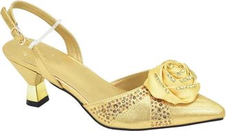 Generic Women Rhinestone Decoration Italian Style Matching Shoes and Bag Set Office Party Business Suit