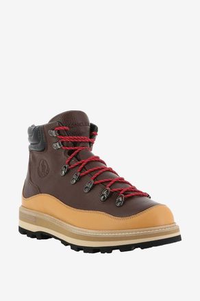 Moncler Schn&uuml;rstiefeletten aus genarbtem und Glattleder Peka Trek