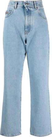 GCDS Blauwe Straight Denim Jeans - Dames - Regular Fit Jeans - Blauw - W29 - Denim - Jeans