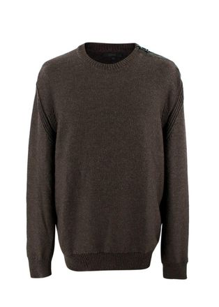 Belstaff Brown Zipped Shoulder Wool Jumper Size XXXL