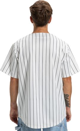 DC Kurzarmshirt DC SHOES Slugger, Herren, Gr. M, weiss (wei&szlig; pinstripe), Obermaterial: 100% Microfaser;, Shirts Kurzarmshirt