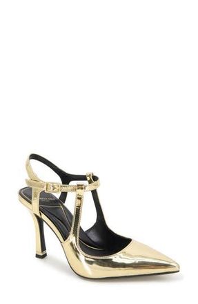 Kenneth Cole Romi Ankle Strap Pointed Toe Pump in Gold at Nordstrom Rack, Size 7
