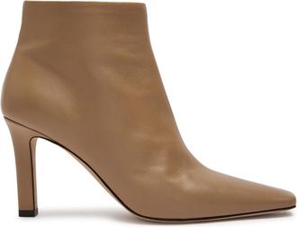The Row The Row Carla 80 Leather Ankle Boots - Beige - 41 (IT41 / UK8)