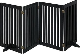 Relaxdays Relaxdays - Barrera Seguridad Perros, Valla Protectora Plegable, 92 X 206,5 Cm, Cerca Cachorro Mascotas, Con Patas, Negro