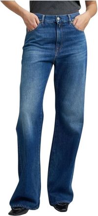 Replay Wide Jeans - Dames - Loose Fit Jeans - Blauw - W24 - Katoen - Jeans