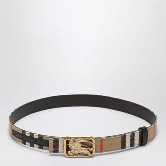Burberry Cintura Rider Beige sabbia/Marrone Peat reversibile