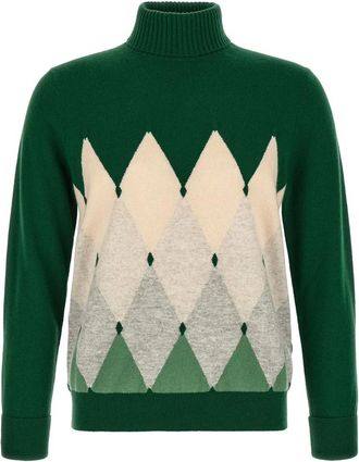Ballantyne Jersey Cl&aacute;sico de Cuello Alto con Diamantes - Knitwear - Hombre - Verde - 2XL