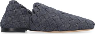 Bottega Veneta Schoenen, Heren, Blauw, 45 EU, Denim, Denim Intrecciato Pantoffels