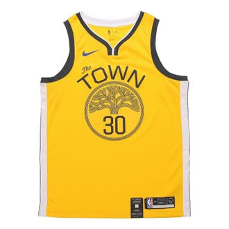 Nike NBA Earned Edition SW Golden State Warriors Stephen Curry Jersey Yellow BQ1159-731