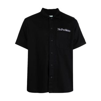 Aries Hombre, Camisas, Negro, Talla: S