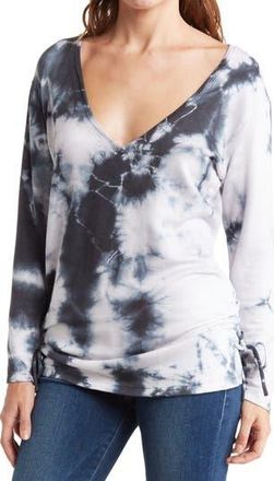 Go Couture Double Laced Tie Dye T-Shirt in Navy at Nordstrom Rack, Size X-Large