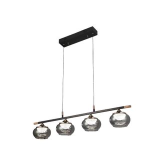 Fabrilamp Regleta Pompeya 4l Negro 28w 3000-4000-6000k C/remoto Y Reg.intensidad 2520lm Regx91x15 Cm