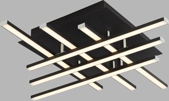Searchlight Plafoniera Moderno Matrice Acciaio Nero Policarbonato Bianco Led 23w 3000k