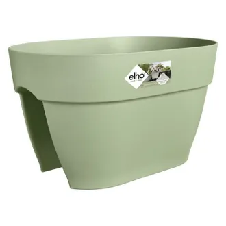 ELHO Maceta - Vibia Campana Flower Bridge 40 - Verde Pistacho - Balc&oacute;n Exterior - L 26 X P 39 X H 22 Cm - Elho